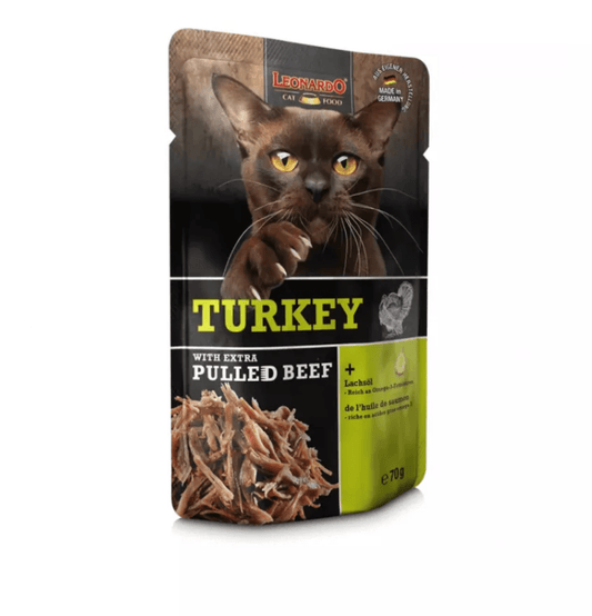 Leonardo & Belcando Cat Food | 貓濕糧手撕牛肉餐包系列 Moist Food With Extra Pulled Beef - 牛肉 70g - SugarPet 寵甜