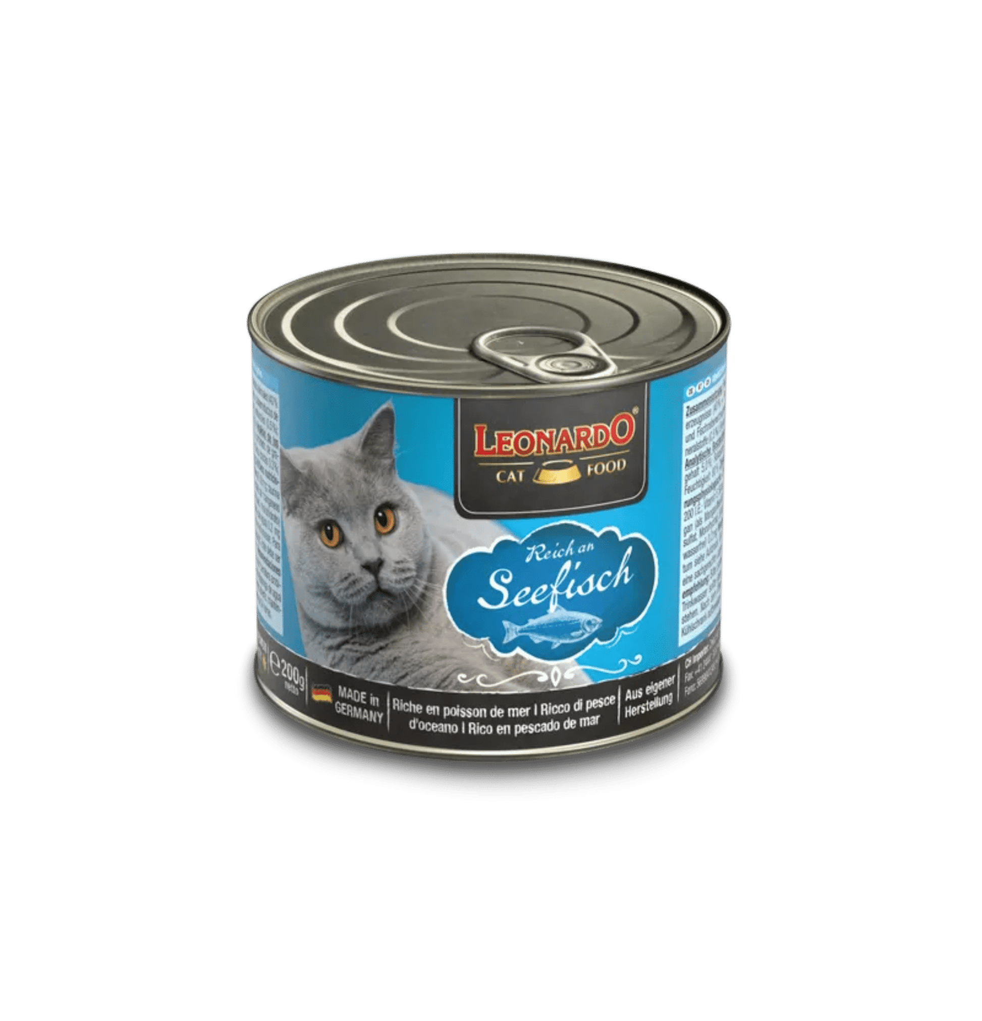Leonardo & Belcando Cat Food | Super Premium 經典‧高能活力罐 - 海洋魚配方成貓罐頭 200g - SugarPet 寵甜