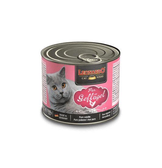 Leonardo & Belcando Cat Food | Super Premium 經典‧高能活力罐 - 純家禽配方成貓罐頭 200g - SugarPet 寵甜