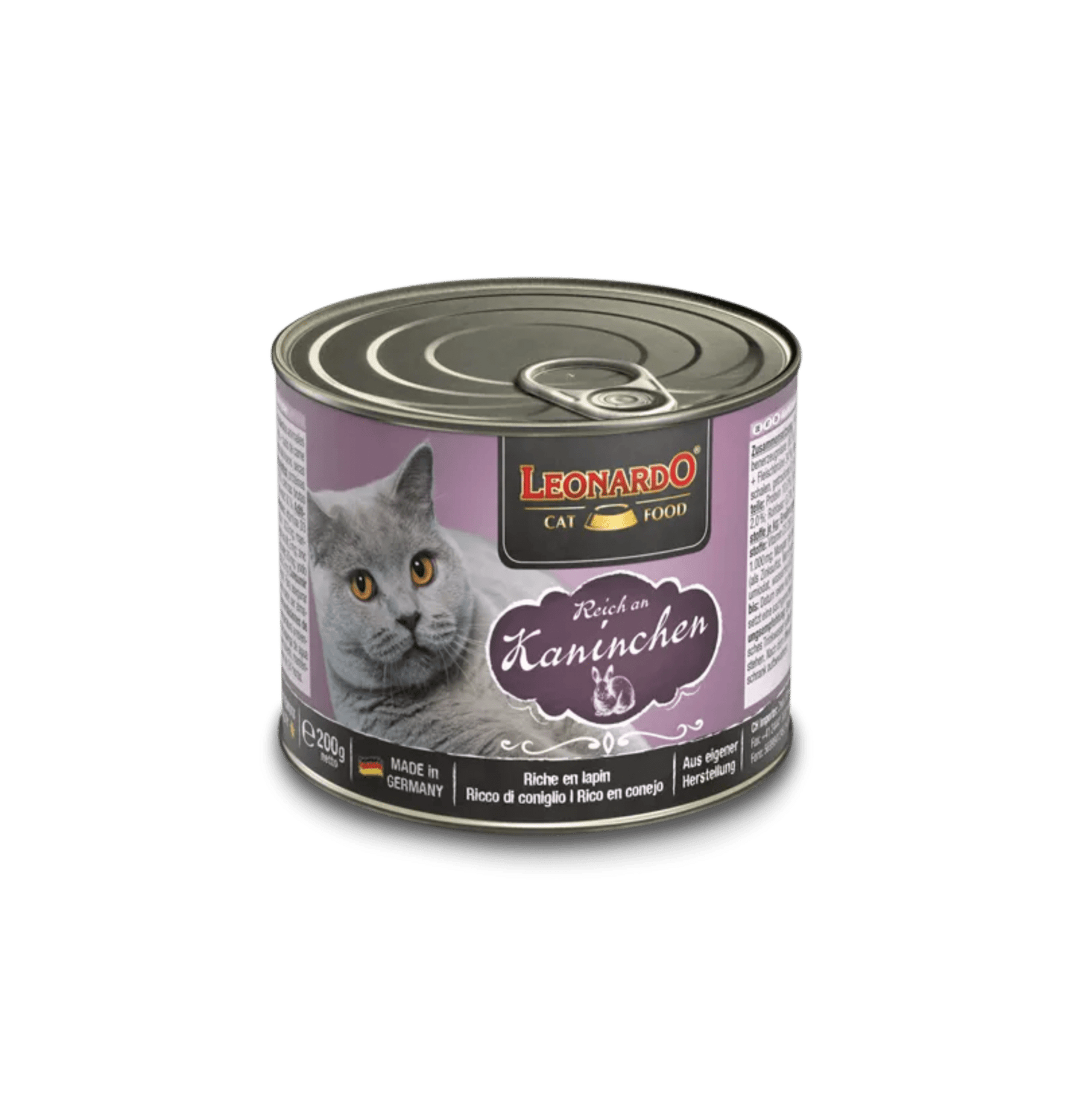 Leonardo & Belcando Cat Food | Super Premium 經典‧高能活力罐 - 兔肉配方成貓罐頭 200g - SugarPet 寵甜