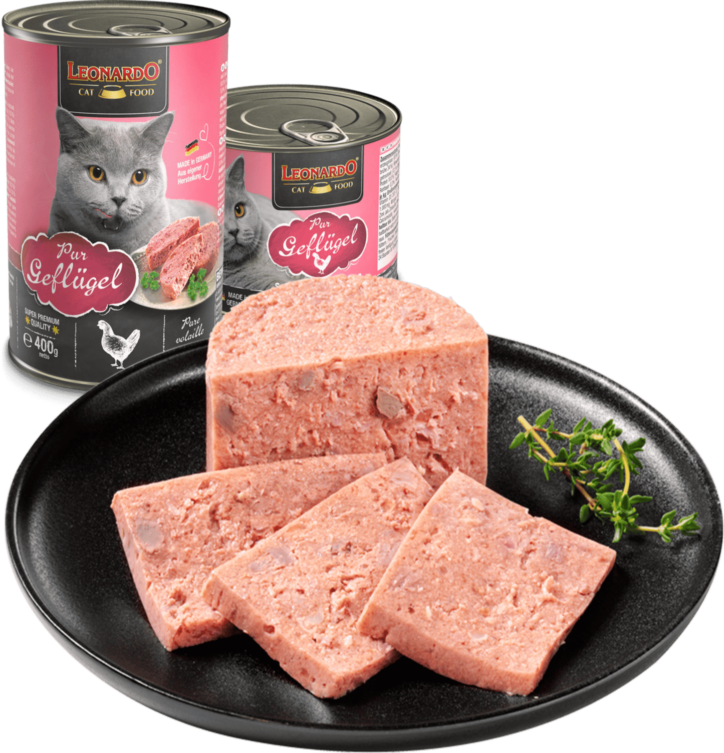 Leonardo & Belcando Cat Food | Super Premium 經典‧高能活力罐 - 純家禽配方成貓罐頭 400g - SugarPet 寵甜