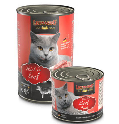 Leonardo & Belcando Cat Food | Super Premium 經典‧高能活力罐 - 牛肉配方成貓罐頭 400g - SugarPet 寵甜