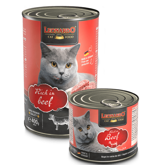 Leonardo & Belcando Cat Food | Super Premium 經典‧高能活力罐 - 牛肉配方成貓罐頭 400g - SugarPet 寵甜