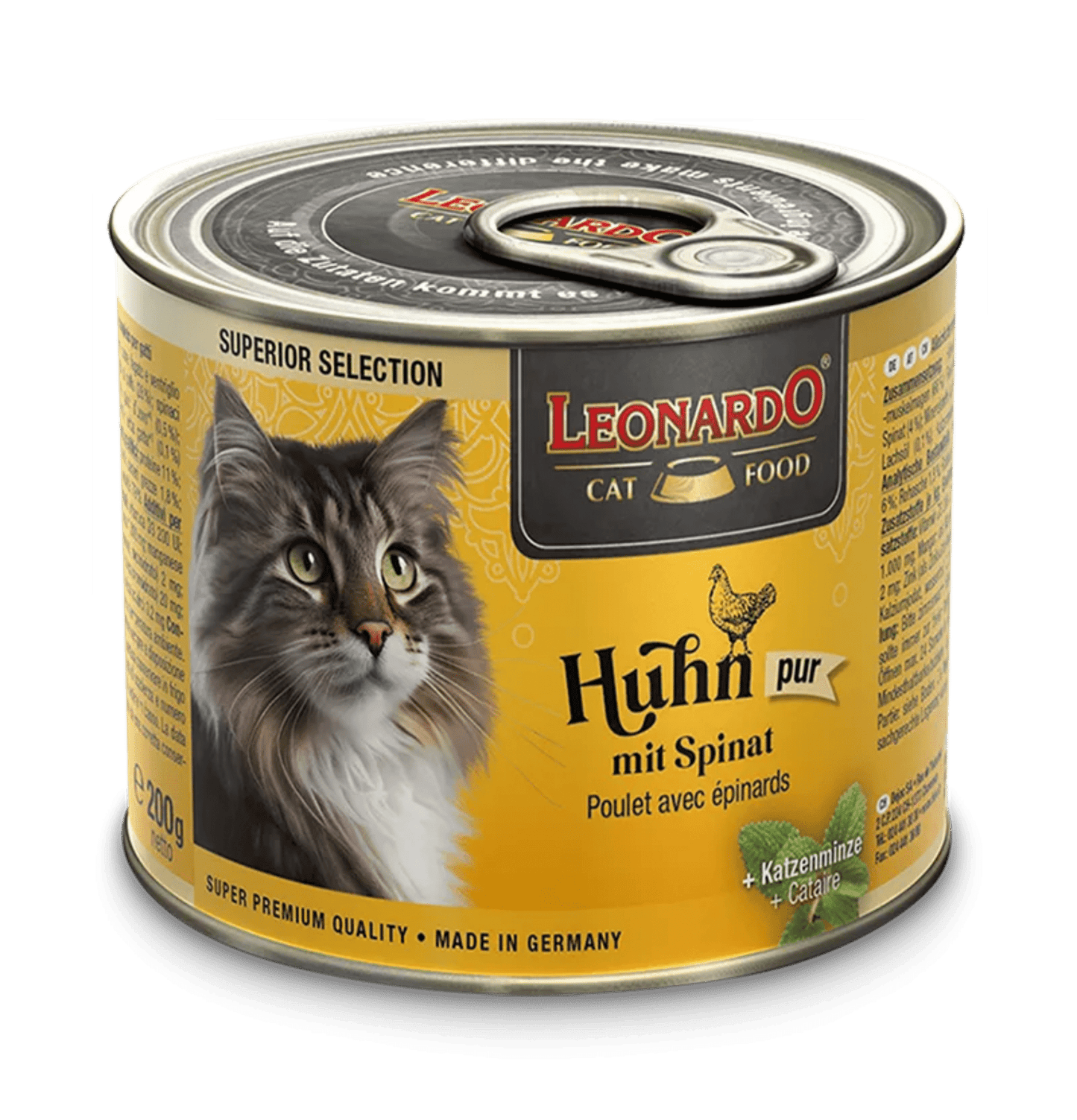 Leonardo & Belcando Cat Food | Superior Selection 臻選‧均衡營養罐 - 雞肉菠菜配方成貓罐頭 200g - SugarPet 寵甜