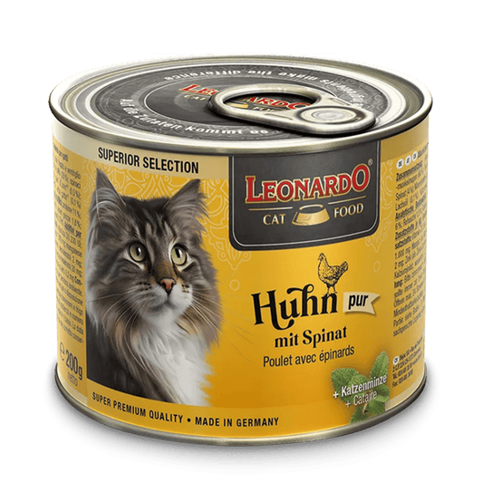 Leonardo & Belcando Cat Food | Superior Selection 臻選‧均衡營養罐 - 雞肉菠菜配方成貓罐頭 200g - SugarPet 寵甜
