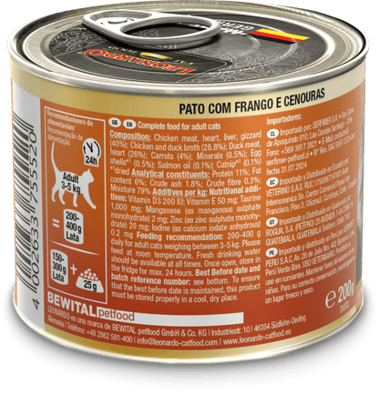 Leonardo & Belcando Cat Food | Superior Selection 臻選‧均衡營養罐 - 鴨雞胡蘿蔔配方成貓罐頭 200g - SugarPet 寵甜
