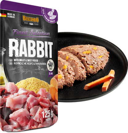Leonardo & Belcando Dog Food | Moist Food- Finest Selection - 兔肉、小米&紅薯配方狗濕糧餐包 125g - SugarPet 寵甜