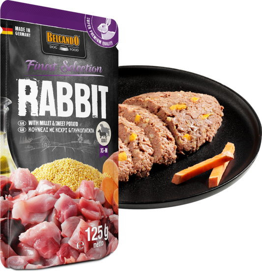 Leonardo & Belcando Dog Food | Moist Food- Finest Selection - 兔肉、小米&紅薯配方狗濕糧餐包 125g - SugarPet 寵甜