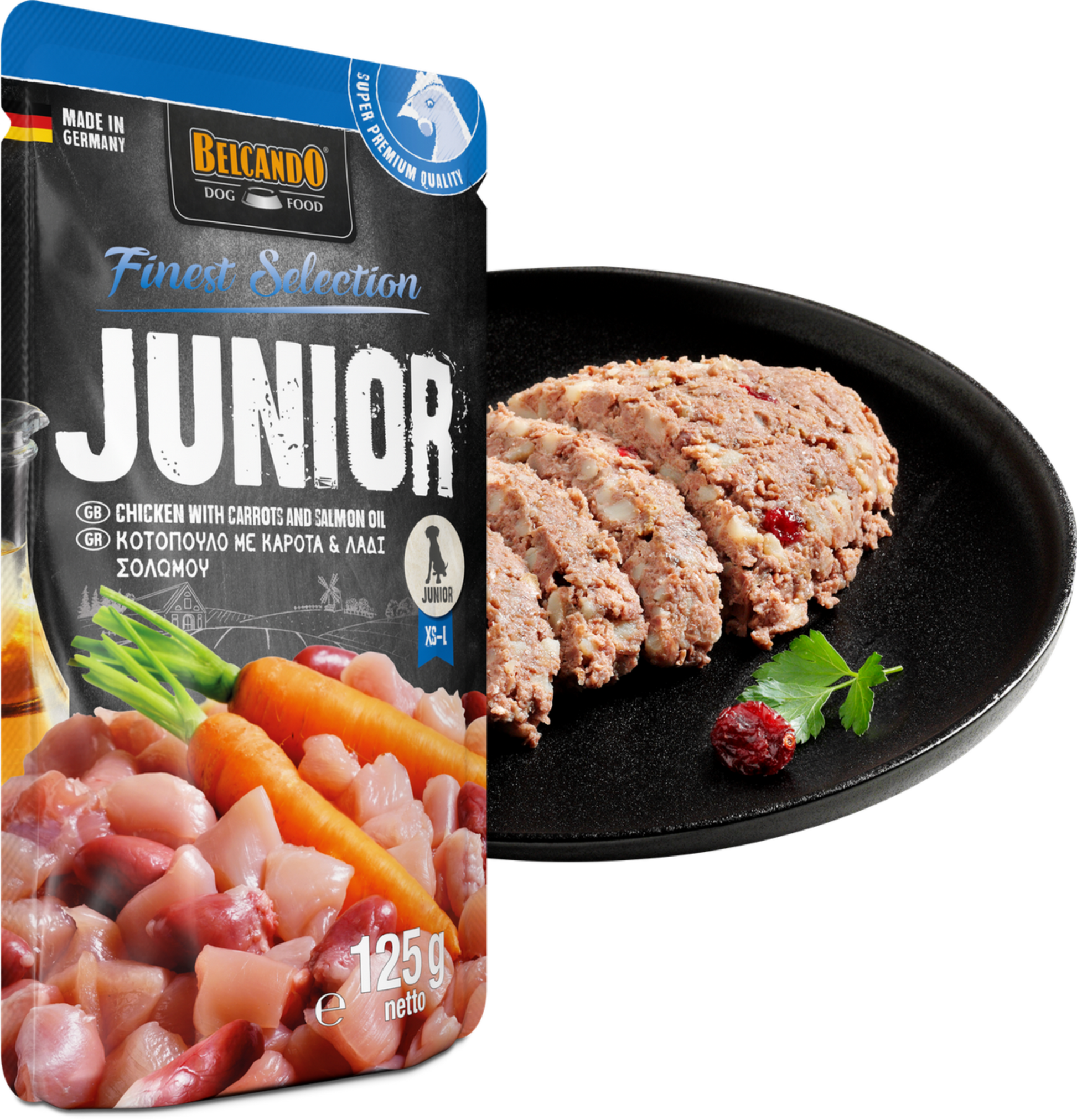 Leonardo & Belcando Dog Food | Moist Food- Finest Selection - 幼犬雞肉胡蘿蔔配方狗濕糧餐包 125g - SugarPet 寵甜