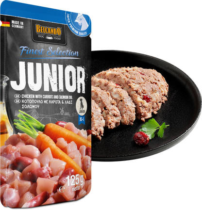 Leonardo & Belcando Dog Food | Moist Food- Finest Selection - 幼犬雞肉胡蘿蔔配方狗濕糧餐包 125g - SugarPet 寵甜