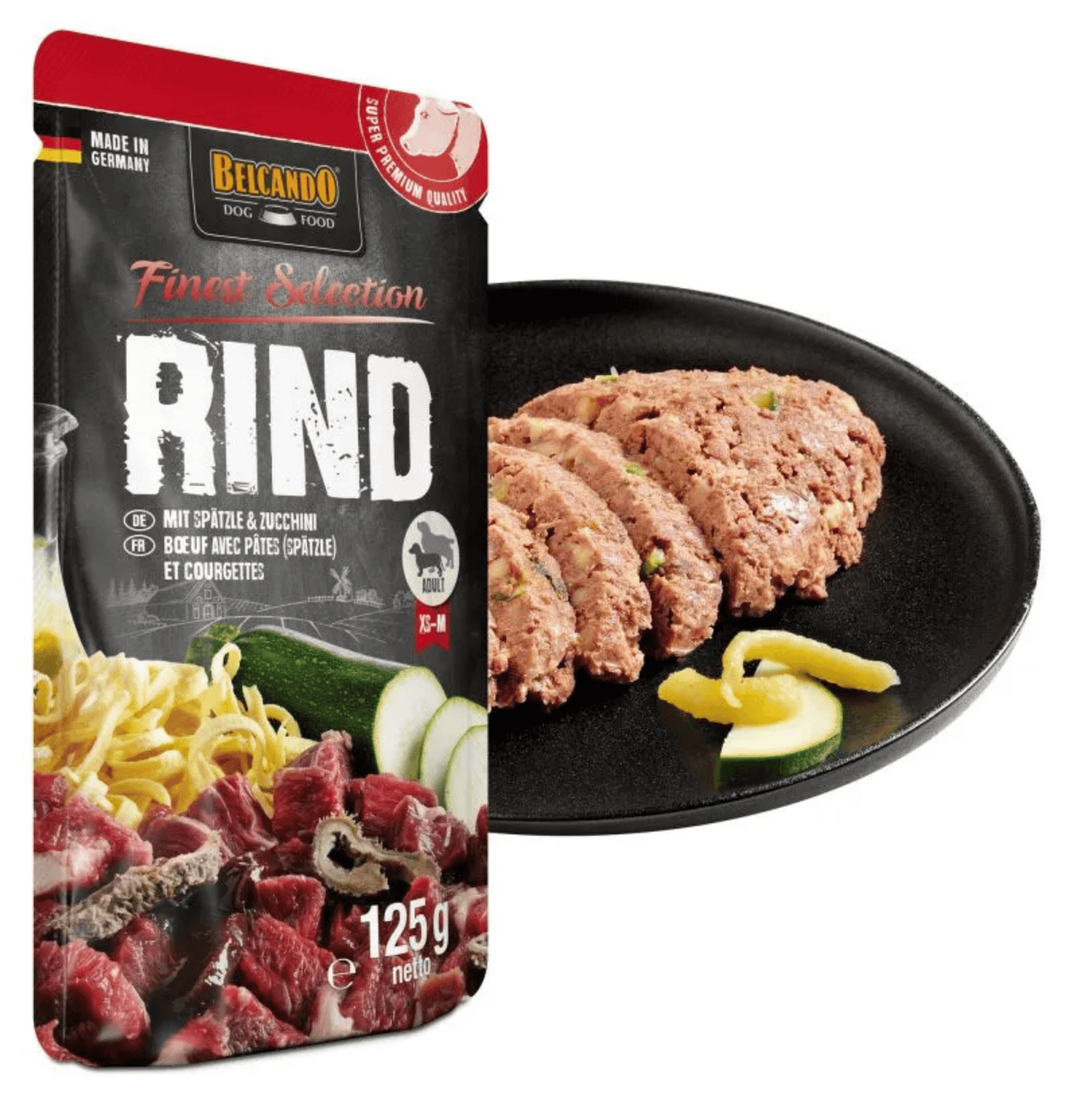 Leonardo & Belcando Dog Food | Moist Food- Finest Selection - 牛肉、麵筋&西葫蘆配方狗濕糧餐包 125g - SugarPet 寵甜