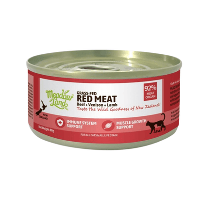 Meadowland | 經典肉泥系列 - 紅肉 (牛肉+鹿肉+羊肉) 主食貓罐頭 80g - SugarPet