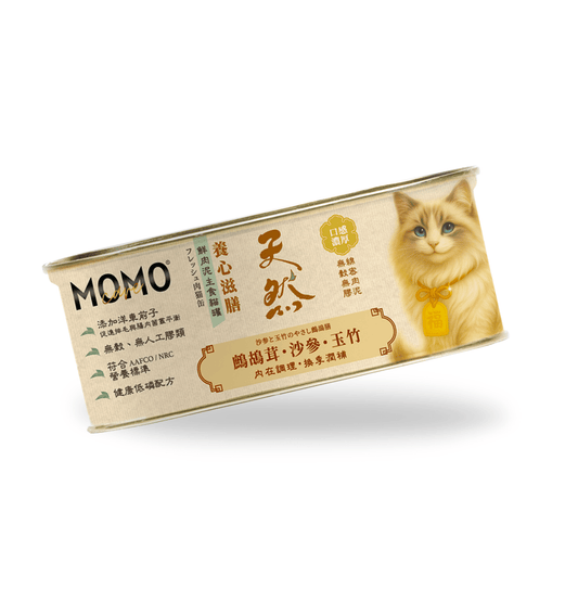 MOMOcare 萌寵守護 | 養心滋膳・溫燉 × 天然 - 鷓鴣茸 + 沙參 + 玉竹【內在調理・換季潤補】 - 肉泥營養主食貓罐頭 110g - SugarPet 寵甜