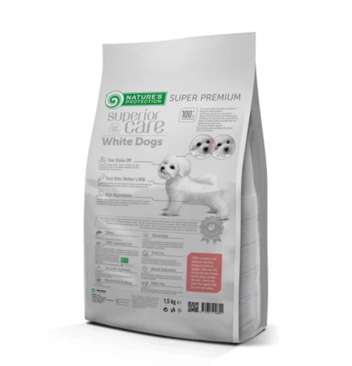 Nature's Protection | 無穀物初生去淚痕美毛狗乾糧 （低敏三文魚）1.5kg - SugarPet 寵甜