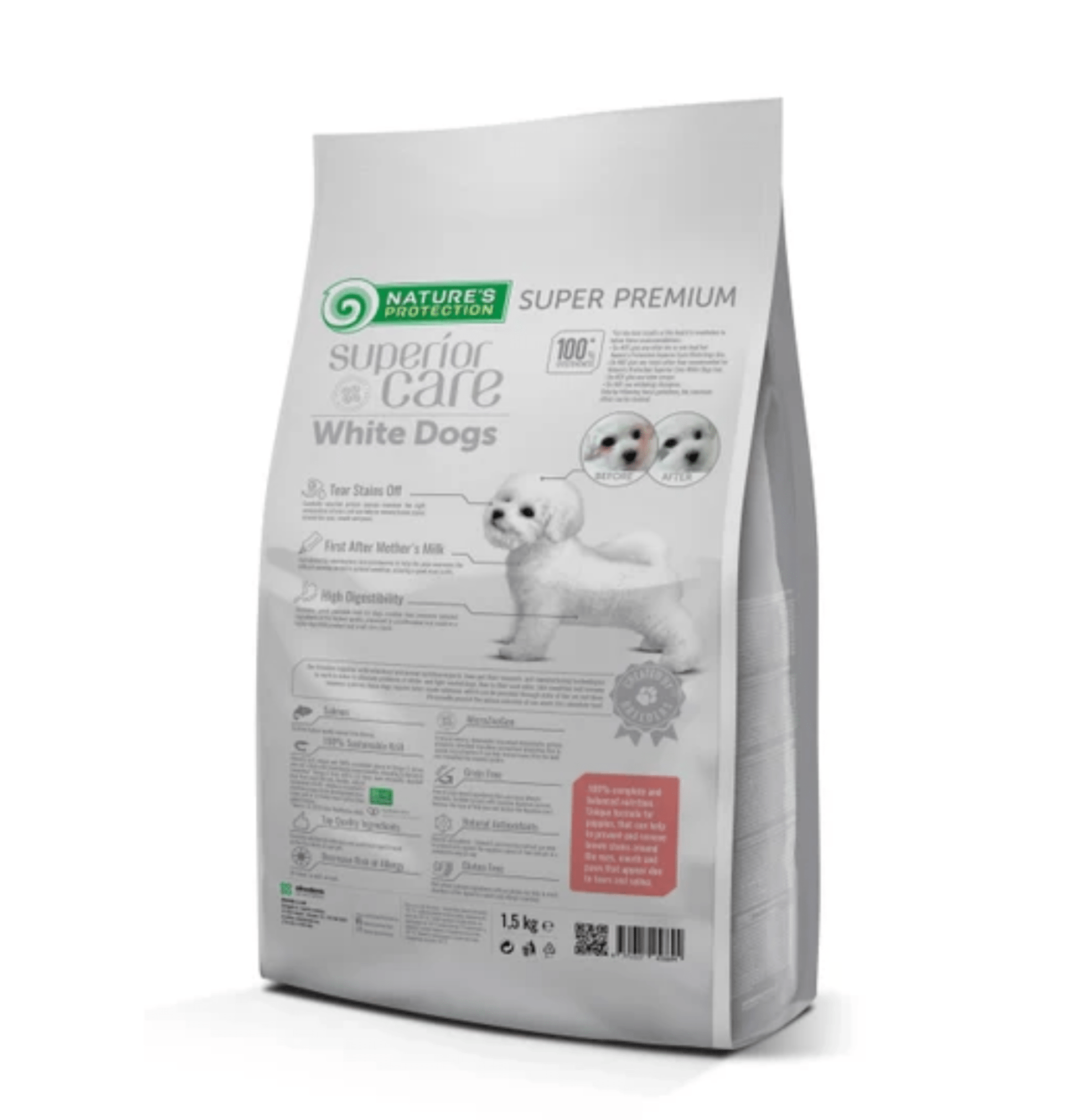 Nature's Protection | 無穀物初生去淚痕美毛狗乾糧 （低敏三文魚）1.5kg - SugarPet 寵甜