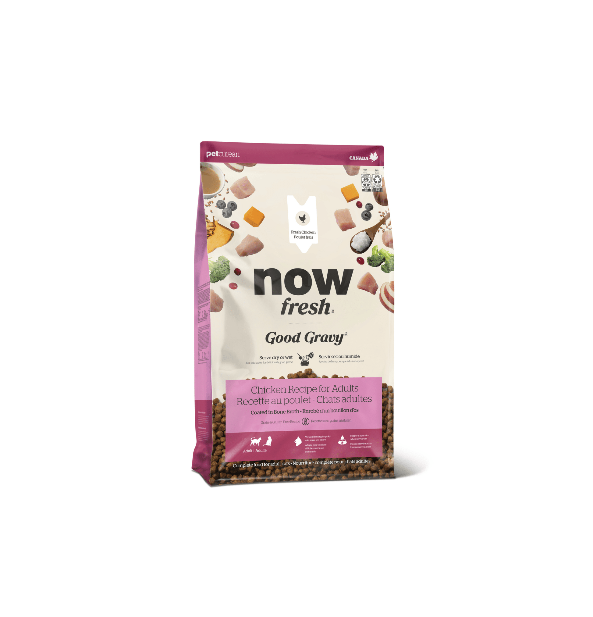 NOW! | 香濃火雞骨湯外層乾糧系列 - 雞肉成貓乾糧 - SugarPet 寵甜