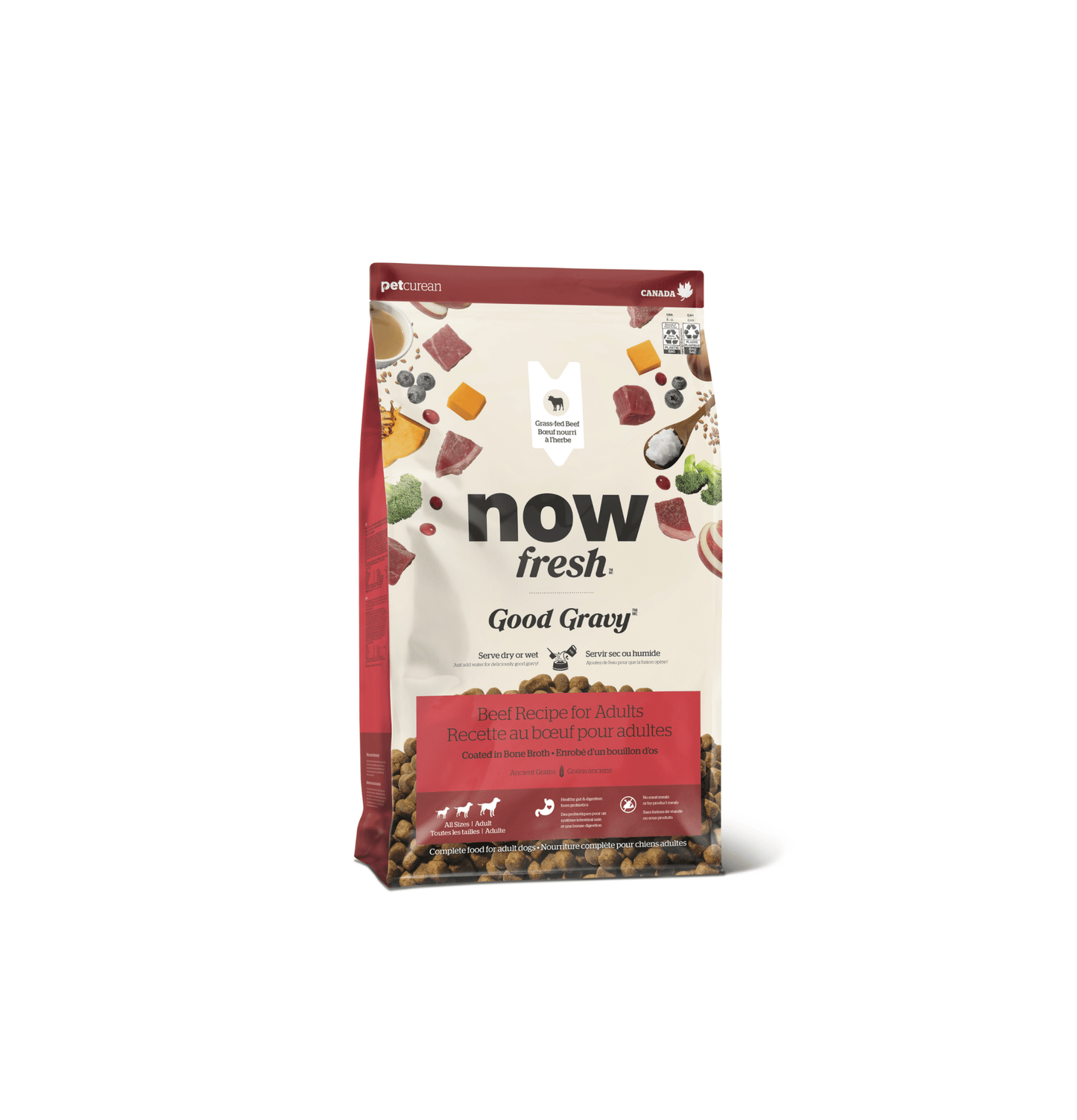 NOW! | 香濃火雞骨湯外層乾糧系列 - 牛肉成犬狗乾糧 - SugarPet 寵甜