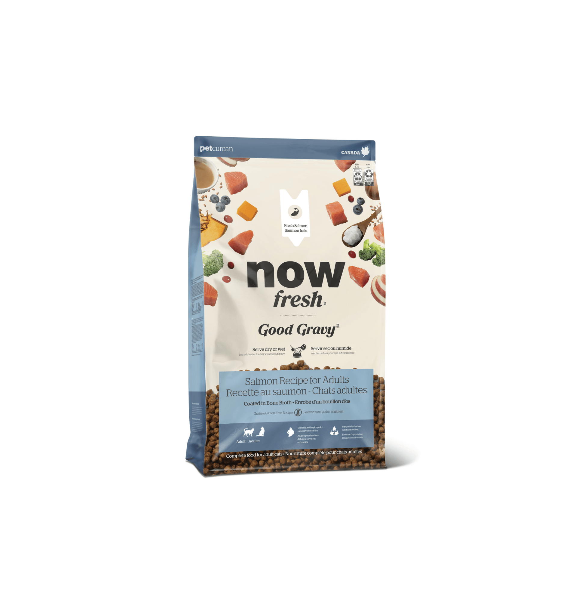 NOW! | 香濃火雞骨湯外層乾糧系列 - 三文魚成貓乾糧 - SugarPet 寵甜