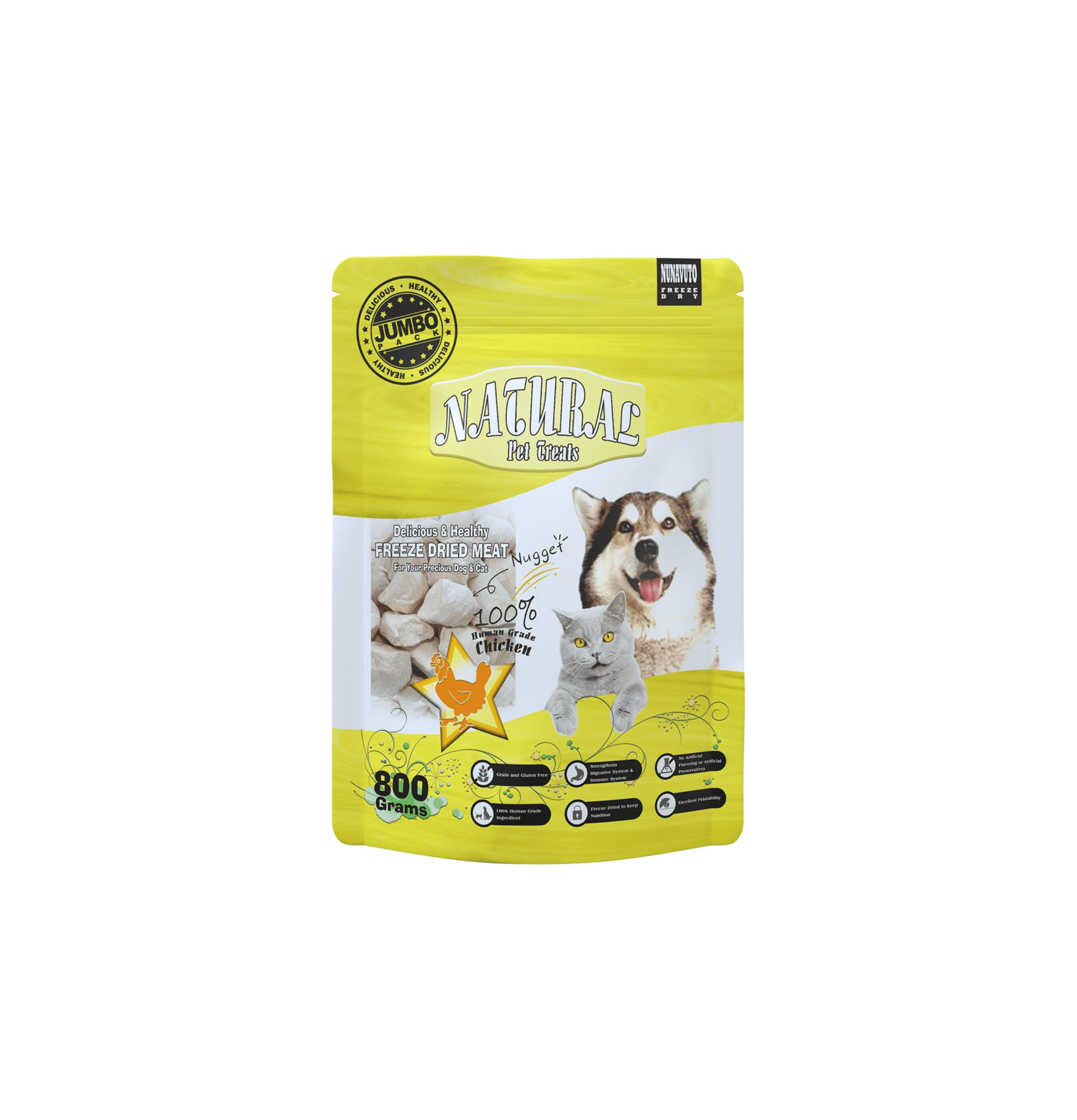 Nunavuto | 脫水雞肉塊（青色） 800g - SugarPet 寵甜