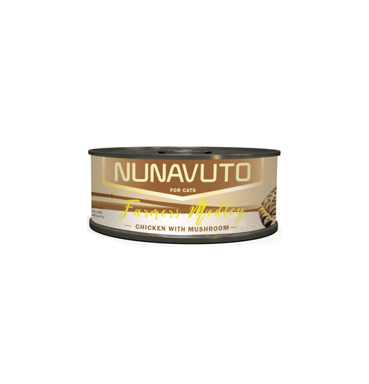 Nunavuto | Farmers Medley 系列 - 雞肉+蘑菇貓罐頭 80g - SugarPet 寵甜