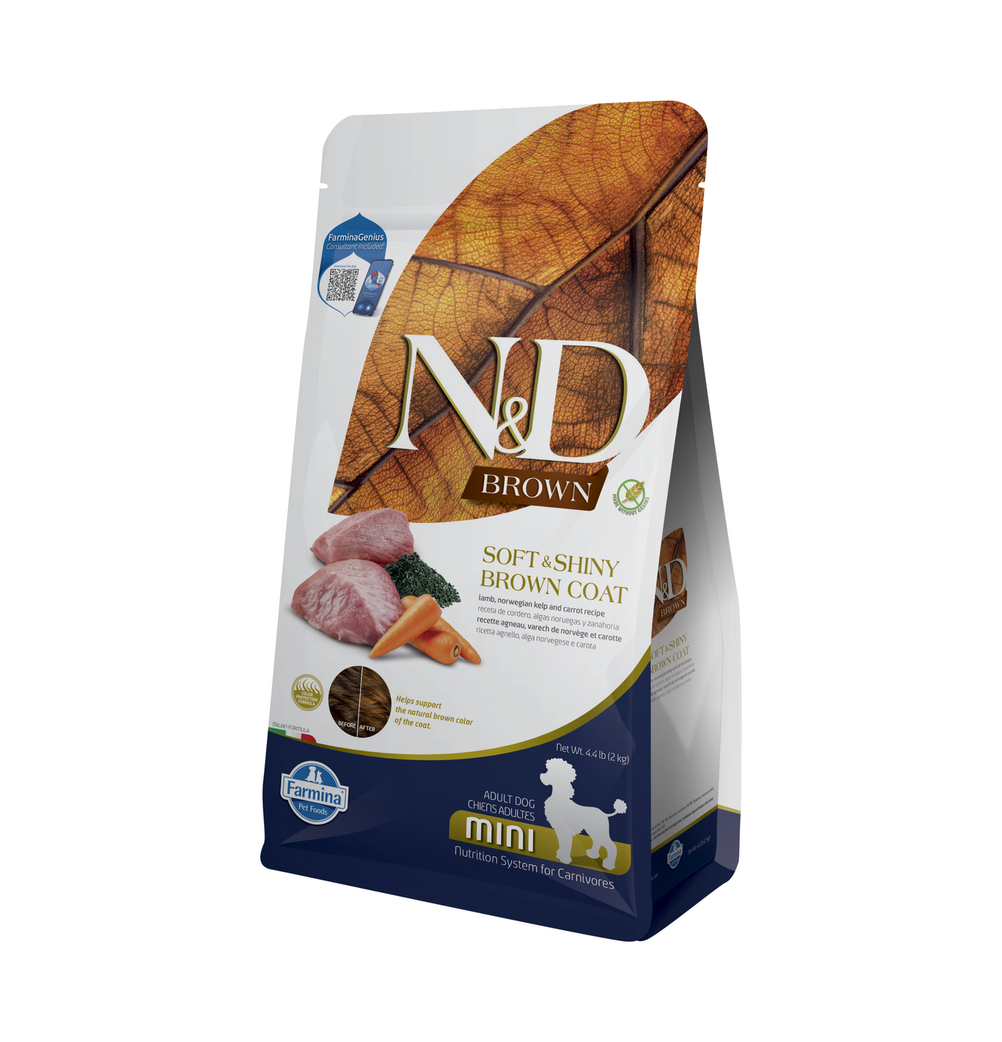 Farmina N&D | 天然無穀亮毛系列 - 棕毛犬成犬狗乾糧 - 羊肉(小顆粒) 2kg