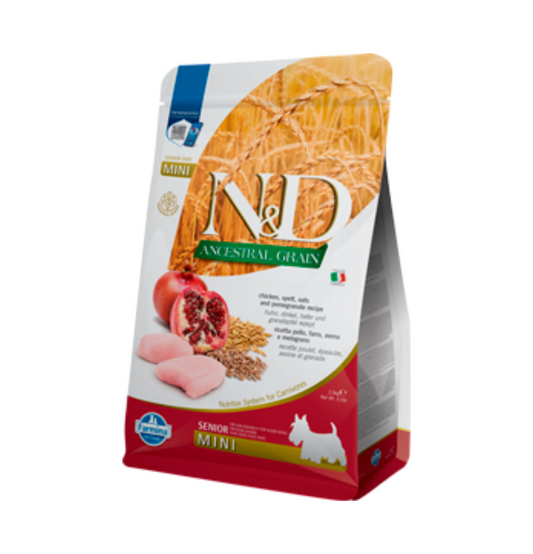 Farmina N&D | 天然低穀物系列 - 雞肉石榴老犬糧 (小顆粒) 2.5kg