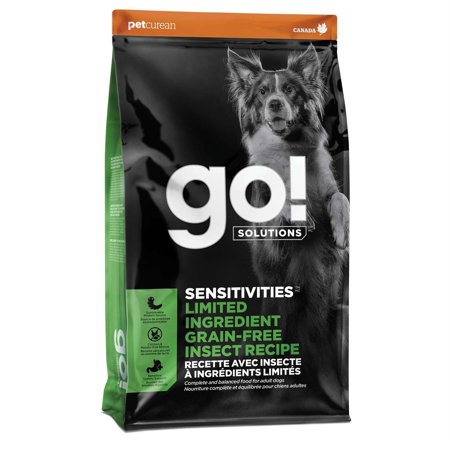 GO! Solutions | 低敏美毛系列 - 無穀物黑水虻狗乾糧 3.5lb - SugarPet
